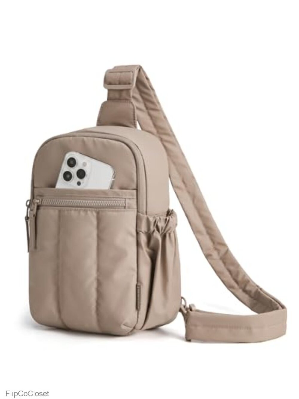 Small Quilted Nylon Puffer Crossbody Bag Sling Fanny Pack